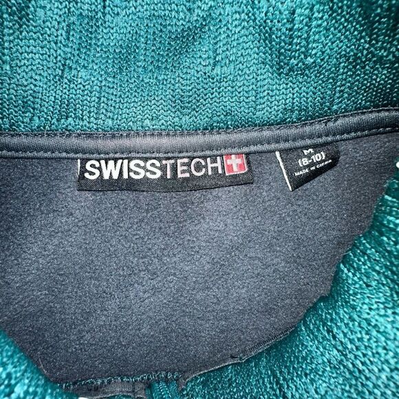 Swiss Tech ~ Teal Rain Knit Jacket ~Fleece lined ~ size M 8-10 - Picture 8 of 12